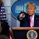 Vice President Mike Pence, left, and President Donald Trump, right, at a press conference on Feb. 26, 2020.